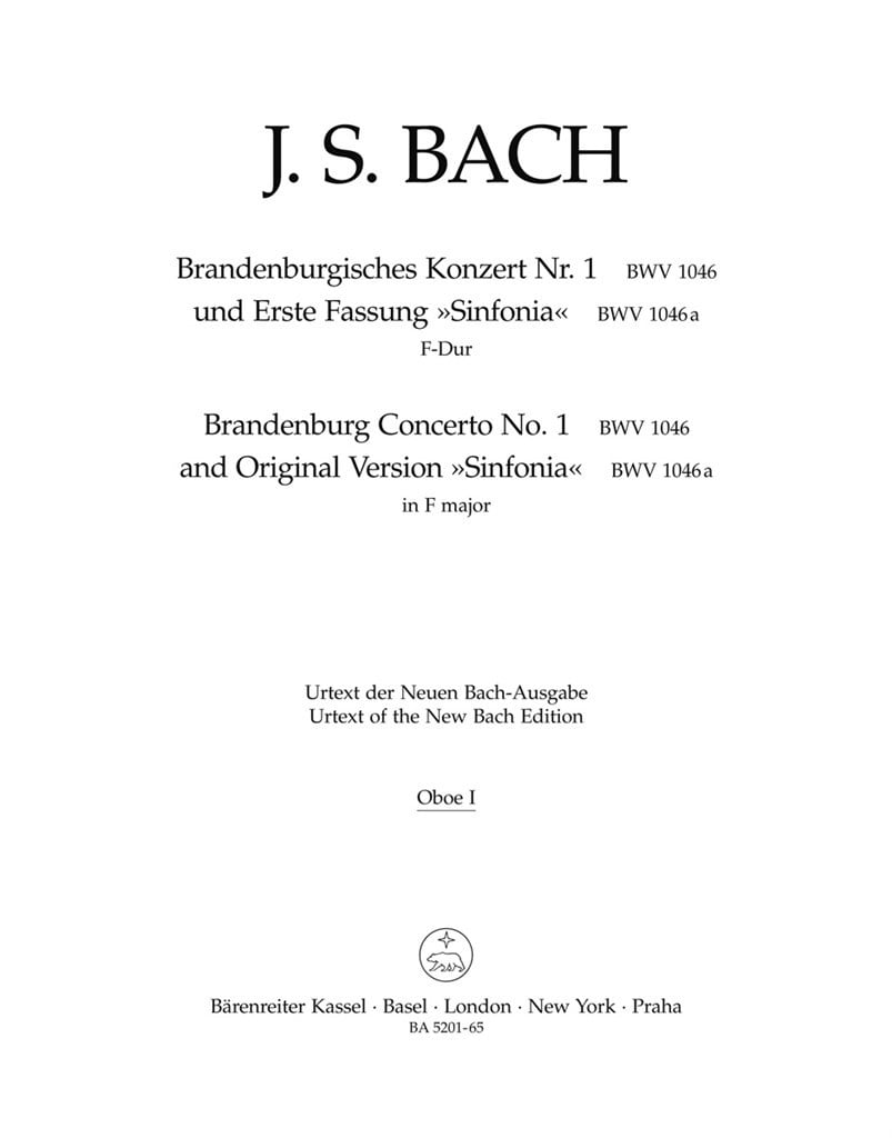 Brandenburg Concerto No. 1 & Org. Version Sinfonia